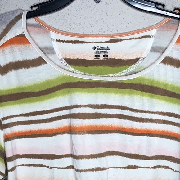 Columbia Womens striped long sleeve shirt‎ size L - Picture 2 of 7